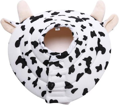 Soft Dog Cone for Small Dogs Flower Dog Cone Collar Adjustable Surgery Recovery Collar for Dogs Frog, Cow, Elephant Pet Cones foe Dogs (Cow, L)