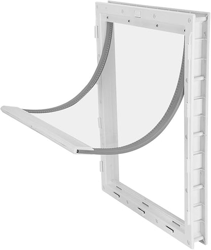 Haofy Large Pet Door for Big Dogs Easy Installation Wall Mounted Dog Door with Automatic Close Magnet Detachable Locking Panel for Secure Pet Entry Exit for House Garage Fence Indoor (White)