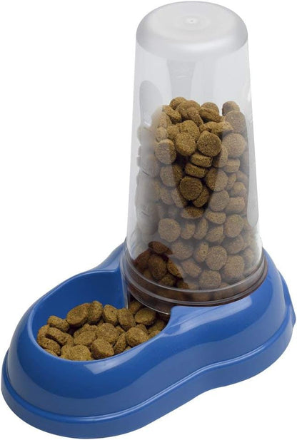 Ferplast Food or Water Dispenser for Dogs and Cats AZIMUT 1500 Pet Dispenser 1, 5 Liter Dry Food Feeder Water Feeder, Sturdy Plastic, Non-Slip Bottom, 16,5 x 25 x h 24,5 cm Blue