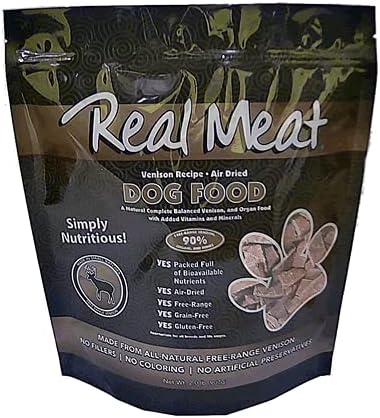 TRMC Real Meat Air Dried Dog Food w/Real Venison - 8lbs of USA-Crafted Grain-Free Real Meat Dog Food Sourced from Free-Range, Grass-Fed Venison - All Natural, High Protein