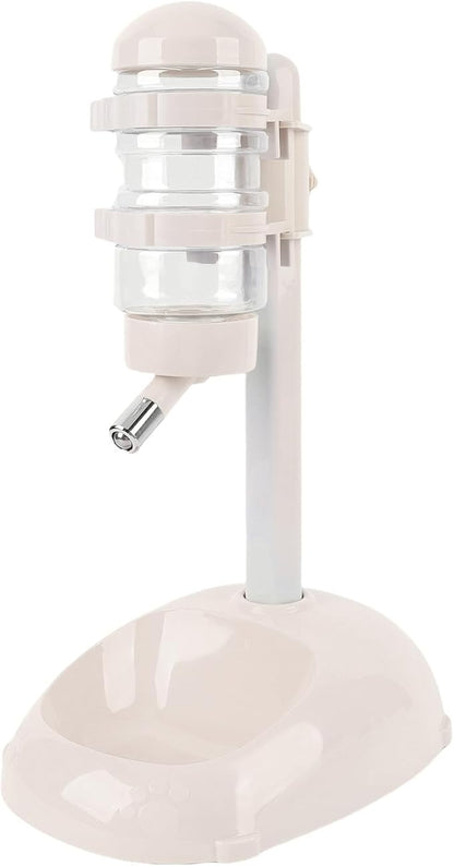 Zopsc Pet Adjustable Height Standing Water Dispenser for Puppies, Smart Feeder for Dogs and Cats, Easy to Clean Bowl for Healthy Pets (Creamy White)