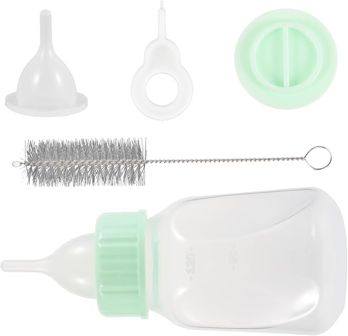 ORFOFE Small Pet Nursing Bottle Kit for Puppies Kittens Rabbits Soft Nipple Feeding Milk Bottle for Pets Portable Lightweight for Dogs Cats