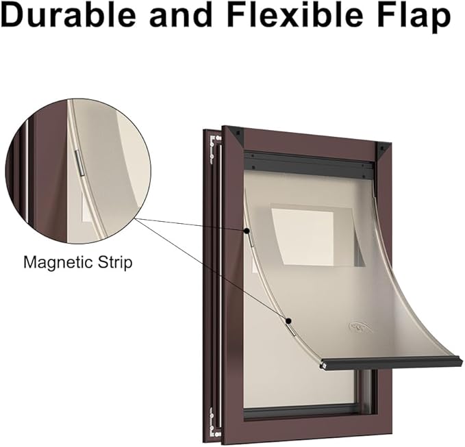 Rescumascer XL Dog Door for Door, Aluminum Extra Large Dog Door with Two Sliding Lock Panels, Large Pet Door for Dogs up to 220lbs