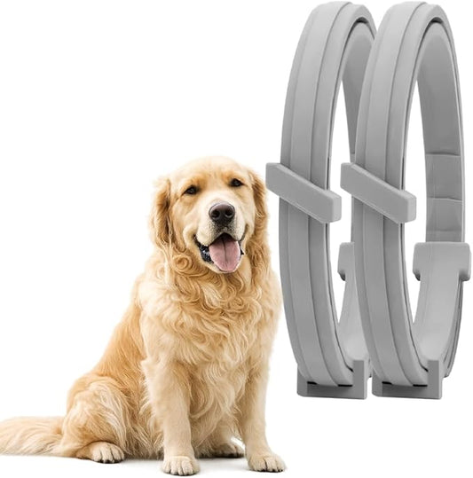 NJKPUYT Flea Collar for Dogs, Tick and Flea Collar for Dogs, Dog Tick Collar, Dog Flea Collars, Tick Collar for Dogs, Flea Collar for Large Dogs, Lasts Up to 8 Months, Family Friendly – 2 Pack