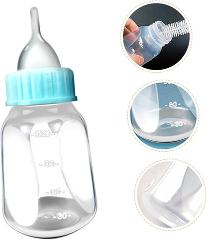 2PCS Kitten Nursing Bottles Silicone Nipples PET Feeder for Kittens and Puppies Milk Container for Newborns Easy to Use