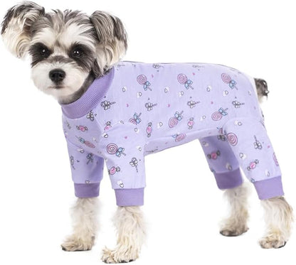 Surgery Recovery Suit for Small Dogs, Onesie for Surgery Female Dogs, Small Dogs Pajamas Long Sleeve, Abdominal Wound Bandages Surgical Suit, Dog Cat Recovery Suit for Shedding Skin Disease