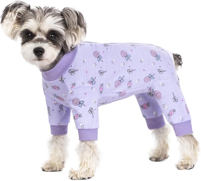 Dog Surgery Recovery Suit, Dog Onesie for Surgery Female Male Dogs, Dogs Pajamas Long Sleeve, Small Dogs Onesie, Abdominal Wound Bandages Surgical Suit, Cat Recovery Suit for Shedding Skin Disease