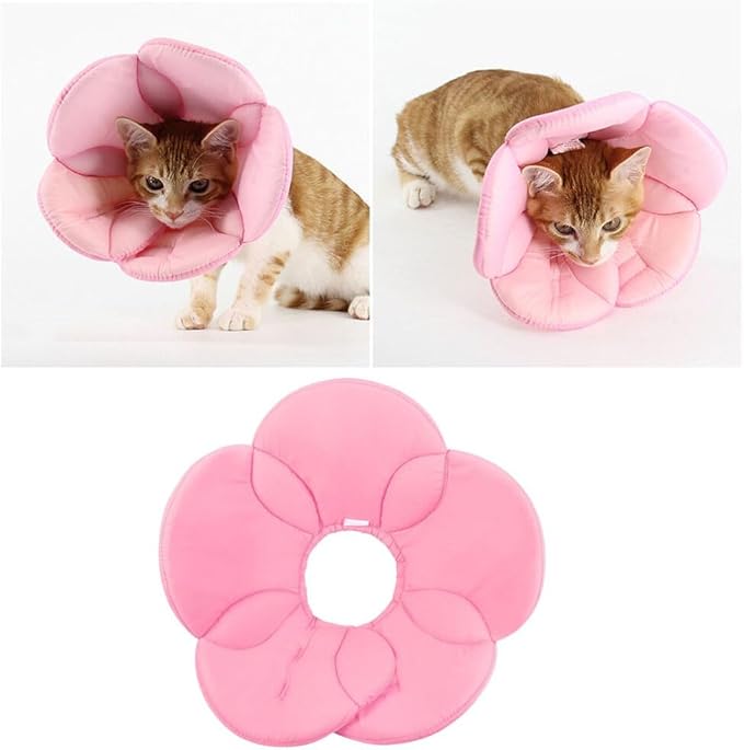 POPETPOP Adjustable Flower Dog Collar Soft Recovery Neck Cover for Medium Pets Lightweight Protective Cone Alternative to Prevent Scratching and Licking After Surgery