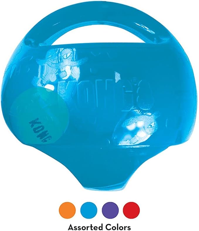 KONG Jumbler Ball - Interactive Toy for Dog & Puppy Playtime - Fetch Toy with Tennis Ball - Dog Supplies for Engaging Play - for Medium/Large Dogs - Assorted Colors