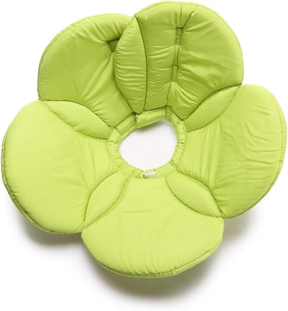Soft Dog Cone for Small Dogs Flower Dog Cone Collar Adjustable Surgery Recovery Collar for Dogs Frog, Cow, Elephant Pet Cones foe Dogs (Green Flower, S)