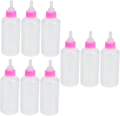FRCOLOR 9pcs Pet Material Bottles for Newborn Puppies Kittens Rabbits Dog Bottle Kitten Milk Replacer Liquid Feeding Tools