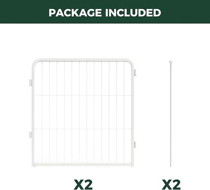 FXW AuraSpace Pro Acrylic & Wire Mesh Indoor Dog Playpen, 24" Height 2 Metal Panels Metal Dog Pen for Puppies & Small Dogs, White│Patented