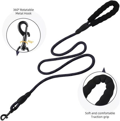 Dog Harness No Pull Adjustable Reflective,for Medium and Large Small Dog with Leash 59.06in (Dark Blue, XL)