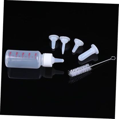 BESPORTBLE 4 Pack Pet Nursing Bottles for Small Animals 50ml Dog Cat Feeding Bottles 3 Sizes Nipples Cleaning Brush Kitten Milk Feeder