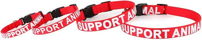 Plutus Pet Support Animal Collar,Printed in Large Letters on Nylon Webbing,Prevents Accidents by Warning Others of Your Dog in Advance,Two Colors,Four Sizes,Neck 14-20 inch,Medium,Red