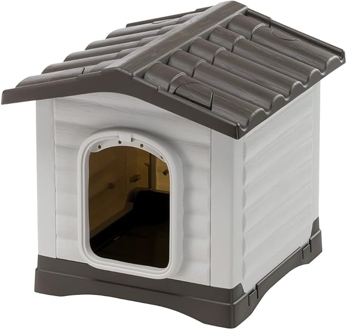 Ferplast Outdoor Kennel, Dog House DOGVILLA 50 in Resistant Thermoplastic Resin