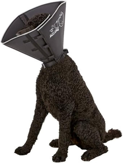 All Four Paws Comfy Cone Pet Cone for Dogs, Cats, Medium (Extra-Long), Black - Comfortable Soft Dog Cone Collar Alternative for After Surgery, Wound Care, Spay, Neuter - Recovery Elizabethan-Collar