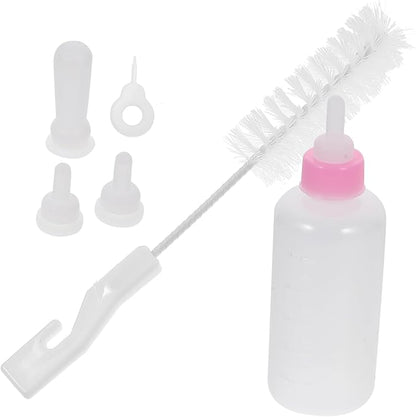 WOONEKY Puppy Feeding Bottle Set Portable Milk Container for Kittens and Puppies Food-Grade Lightweight Nursing Tool for Small Pets Safe and Durable