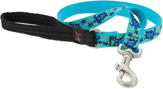 LupinePet Originals 3/4" Turtle Reef 6-Foot Padded Handle Leash for Medium and Larger Dogs