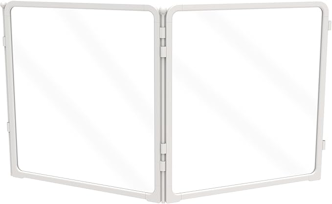 FXW AuraSpace Pro Acrylic Indoor Dog Playpen, Heavy-Duty with Metal Frame, 24" Height 2 Panels for Puppies & Small Dogs, White│Patented