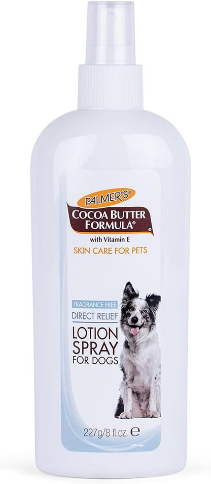 Palmer’s for Pets Cocoa Butter Formula Direct Relief Spray-On Lotion for Dogs, Moisturizing Dog Skin Care Spray to Help Soothe Dry and Itchy Skin with Easy Spray Application, 8 Fl Oz