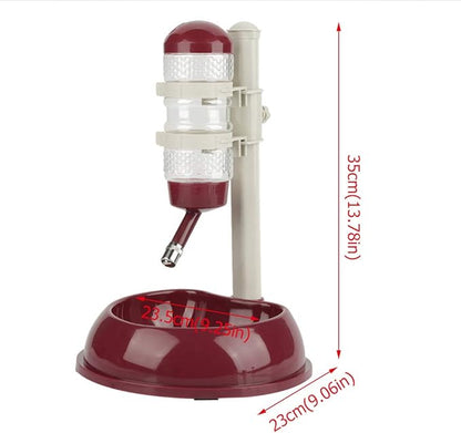 EVTSCAN Dog Food Dispenser, Adjustable Dog Bowl Food Dispenser Drinking Bowl Feeder for Pets Cats Dogs(Brown)