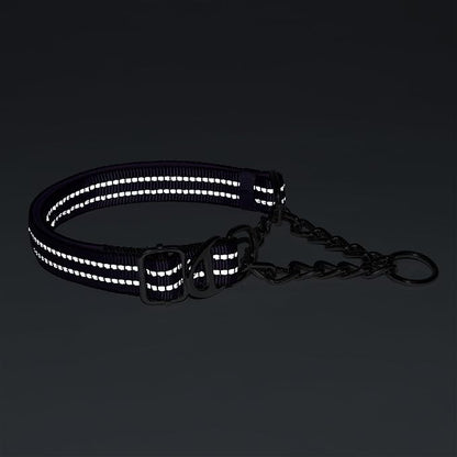 Chain Martingale Collar for Dogs，Stainless Steel, No Pull Slip Cinch Choker Choke Collar Training Escape Proof Heavy Duty Dog Collar for Small Medium Large Pet Boy Male Dogs,Red XL