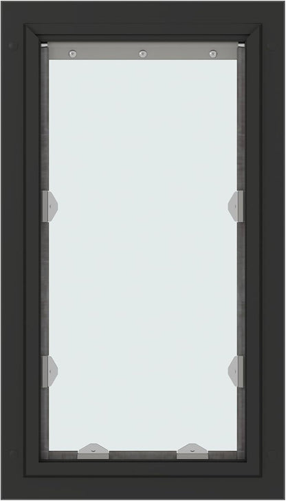 Liberty Pet Door for Doors | Clear Vinyl Dog & Cat Flap for Interior & Exterior Doors | Durable Rust-Free Aluminum Frame | Black, Large, Single Flap