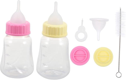 POPETPOP 2Pcs Kitten Nursing Bottles Puppy Milk Feeder with Scale Design Easy to Clean Suitable for Small Pets Colors for Feeding Kittens and Puppies