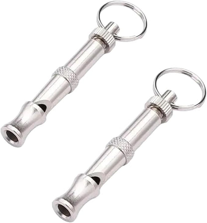 2Pcs Silver Adjustable Ultrasonic Dog Whistle,Portable Whistle Pet Whistle Supersonic Whistle Dog Whistles for Pet Training，Training and Behavior Aids，Dog Whistles