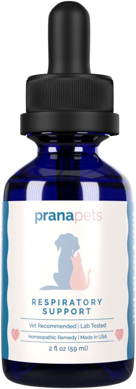 PranaPets Respiratory Support Supplement for Dogs & Cats | Naturally Promotes Optimal Respiratory Function in Pets | Safely aids with Symptoms of Seasonal Allergies