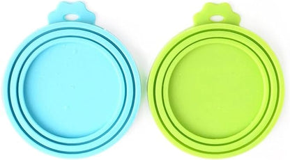 Jowxsx 2 Pcs Multicolored Pet Food Can Cover Silicone Can Lids for Dog and Cat Food Universal Size Feeding and Watering Supplies