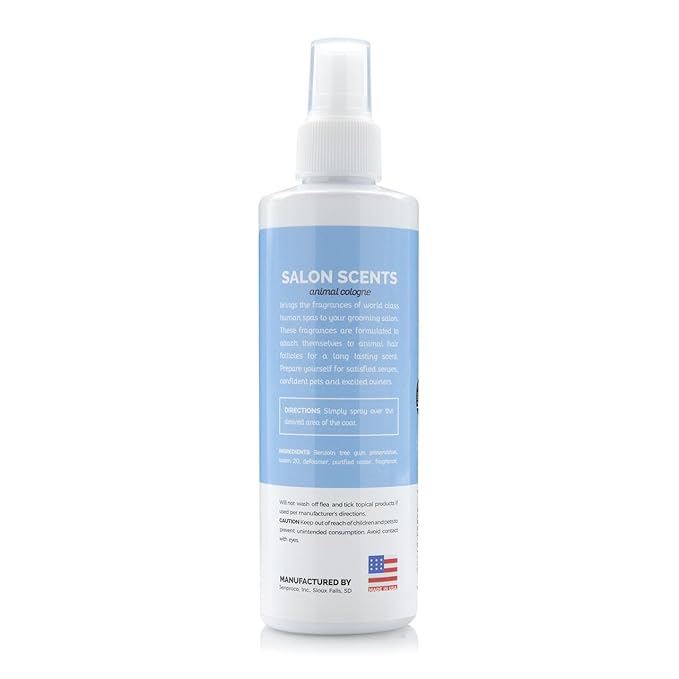 Bark2Basics Salon Scents Pet Grooming Cologne Spray - 8 oz, Natural Professional Groomer Perfume for Dogs and Cats, Long Lasting, Deodorizing, (Vanilla Black Raspberry)