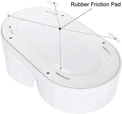 RIZZARI Gravity Water Bowl Dispenser: 4L White Stainless Steel Water Feeder Without Filter - Detachable Food-Grade Bowl -Spill-Proof - for Small Cats & Busy Multi-Pet Owners - Home Bedroom Garden