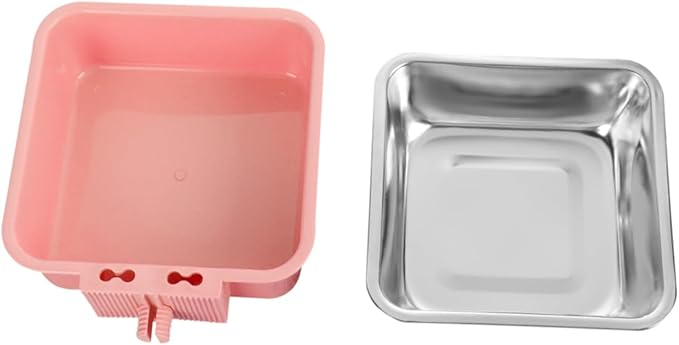 Milisten Stainless Steel Dog Bowl Hanging Feeder for Crate Pet Supplies Easy Cleaning Large