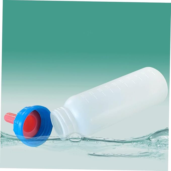 Kisangel 4pcs Calf Feeding Bottle Set for Newborn Goats Lambs and Piglets Sturdy Easy-to-Use PET Nursing Bottles Nipple for Effective Milk Feeding