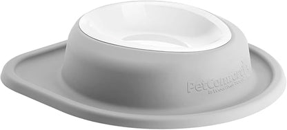 WeatherTech Single Low Pet Feeding System w/Plastic Dog/Cat Bowls - 32 oz (4 Cups) Light Grey (PSL3203LG)