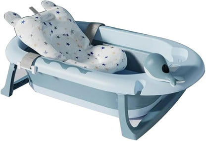 Foldable Dog pet Bathtub,Portable Bathtub for Dogs,Dog Bathtub with Thermometer and Cushion,for Cats and Dogs, Blue