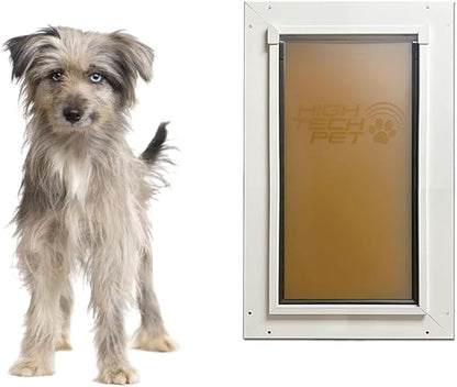 DuraFlex Heavy-Duty Aluminum Frame Pet Door for Medium-Sized Dogs (up to 30 lbs.) by High Tech Pet - Easy Installation Dog Door, Door Mount, Air Tight, Security Panel (8.25" x 17.25" Opening) - AF-3-M