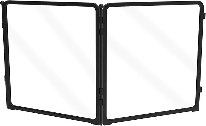 FXW AuraSpace Pro Acrylic & Wire Mesh Indoor Dog Playpen, 24" Height 2 Acrylic Panels Metal Dog Pen for Puppies & Small Dogs, Black│Patented