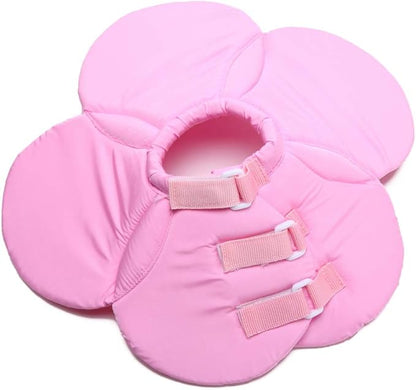 Dog Cone E-Collar Flower Soft Elizabethan Waterproof Grooming Recovery Protective Adjustable Collar for Puppy Small Medium Dogs (S Neck:9-11in, Pink)