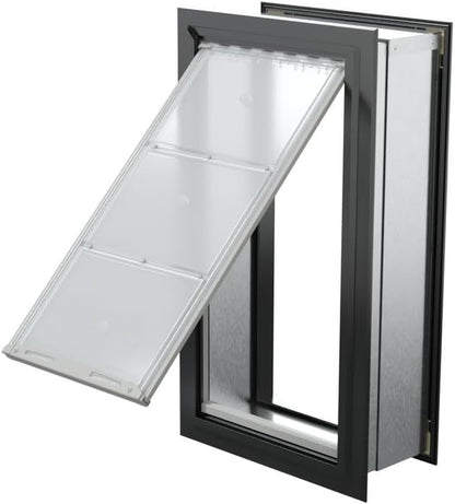 Endura Flap Pet Door for Walls in Black | Energy-Efficient Single Flap Design for Wall Installations | All-Weather Protection with All-Metal Telescoping Tunnel | Black, XXL, Single Flap