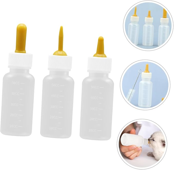 Garneck 3pcs Pet Bottle Small Cat Milk Bottle Reusable Household Pet Nurser Suitable for Newborn Small Animals