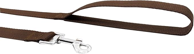 Nylon Training Dog Leash for Small Medium Large Dogs, 15ft 20ft 30ft 50ft Long Leash Dog/Puppy Lead for Obedience Recall Training, Camping (15ft, Brown)