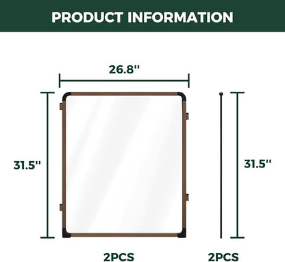 FXW AuraSpace Pro Acrylic Indoor Dog Playpen, Heavy-Duty with Metal Frame, 32" Height 2 Panels for Small and Medium Dogs, Walnut│Patented