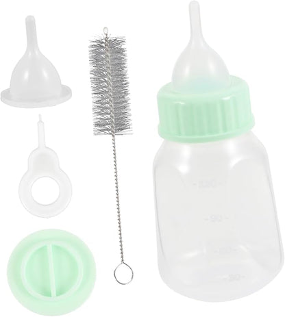 WOONEKY 120ml Pet Bottle Kit for Kitten Puppy Feeding Kitten Milk Feeder Soft Elastic Reusable Nursing Bottle
