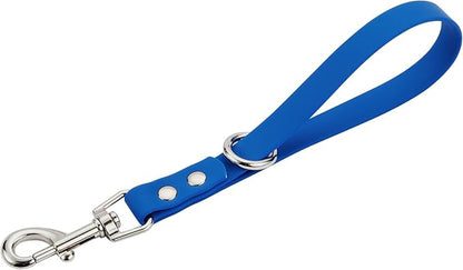 Short Dog Leash - 9 Inch Dogs Lead Grab Tab Heavy Duty Waterproof PVC Dog Training Traffic Leashes for Safety Control Behavior Correction Hiking Backup & All Breeds (Blue, 9'')
