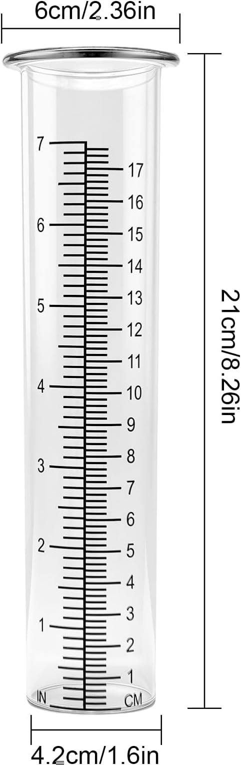 YJFWAL 2Pack 7" Plastic Rain Gauge Replacement Tube, 8.26 x 2.26 inches Cold Resistance Crack Resistance for Outdoor Yard Garden Lawn