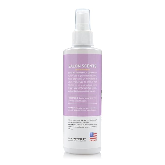 Bark2Basics Salon Scents Pet Grooming Cologne Spray - 8 oz, Natural Professional Perfume for Dogs and Cats, Long Lasting, Deodorizing, Made in The USA (Sweet Italian Lemon)