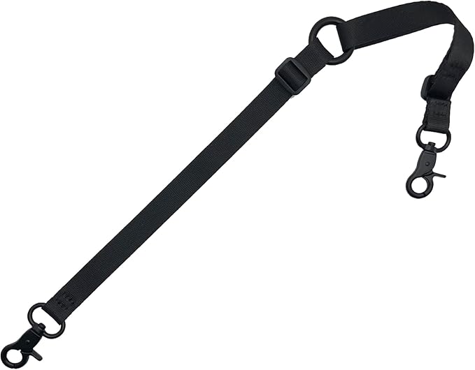 Double Headed Hook pet Safety Nylon 2-Way Coupler with Nickel-Plated Swivel Clip (DK0970-BLK-UP-1P)